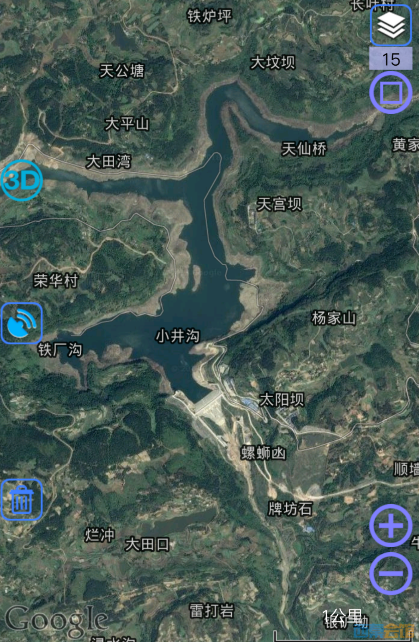 荣县小井沟水库卫星地图